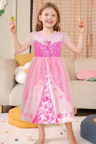 LQSZ Girls Princess Dresses Toddler Tulle Dress مع الأكمام اللطيفة للنفخة لزي أعياد الميلاد ، الصيف ، من 3 إلى 12 عامًا in Kuwait
