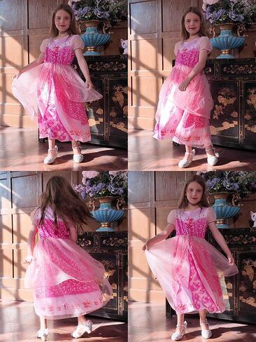LQSZ Girls Princess Dresses Toddler Tulle Dress مع الأكمام اللطيفة للنفخة لزي أعياد الميلاد ، الصيف ، من 3 إلى 12 عامًا in Kuwait