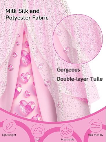 LQSZ Girls Princess Dresses Toddler Tulle Dress مع الأكمام اللطيفة للنفخة لزي أعياد الميلاد ، الصيف ، من 3 إلى 12 عامًا in Kuwait