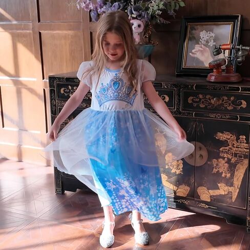 LQSZ Girls Princess Dresses Toddler Tulle Dress مع الأكمام اللطيفة للنفخة لزي أعياد الميلاد ، الصيف ، من 3 إلى 12 عامًا in Kuwait