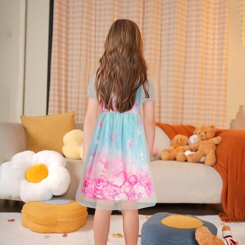 LQSZ Girls Princess Dresses Toddler Tulle Dress مع الأكمام اللطيفة للنفخة لزي أعياد الميلاد ، الصيف ، من 3 إلى 12 عامًا in Kuwait