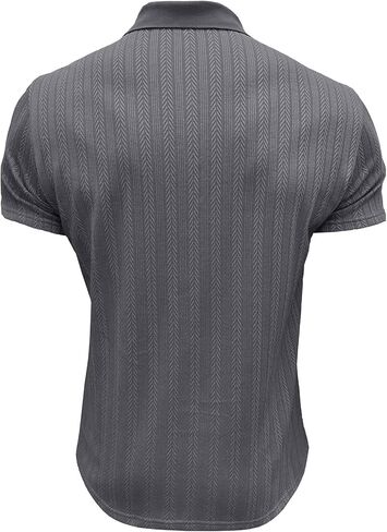 Nuofengkudu Men's Quarter Zip Polo Short Sleeve Collared T-Shirts Vintage Textured Casual Summer Tee Shirt in Kuwait