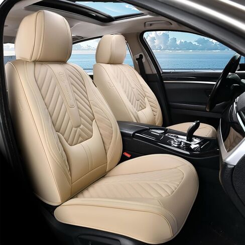 Coverado Seat Covers Full Set, Luxury Leather Car Seat Covers for Car with Lumbar Support, Automotive Seat Covers Waterproof Car Seat Protector Universal Fit for Most Cars SUV Truck(Black) in Saudi Arabia