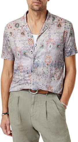 John Varvatos Men's Espino Camp Shirt in Saudi Arabia