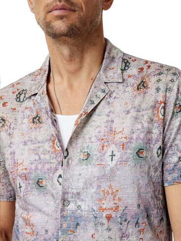 John Varvatos Men's Espino Camp Shirt in Saudi Arabia