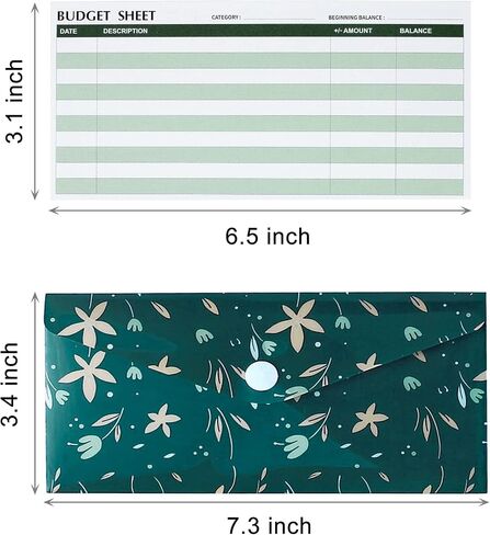 Yoption 38Pcs Cash Envelope System, 12 Pack Waterproof Reusable Plastic Budget Envelopes, 12 Coin Envelopes,12 Budget Sheets and 24 Stickers for Budgeting and Money-Saving in Saudi Arabia