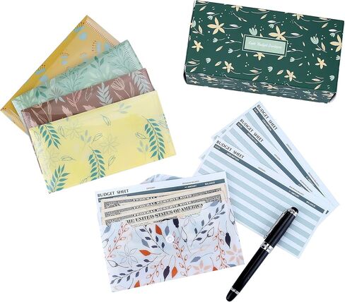 Yoption 38Pcs Cash Envelope System, 12 Pack Waterproof Reusable Plastic Budget Envelopes, 12 Coin Envelopes,12 Budget Sheets and 24 Stickers for Budgeting and Money-Saving in Saudi Arabia