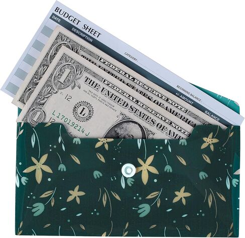 Yoption 38Pcs Cash Envelope System, 12 Pack Waterproof Reusable Plastic Budget Envelopes, 12 Coin Envelopes,12 Budget Sheets and 24 Stickers for Budgeting and Money-Saving in Saudi Arabia