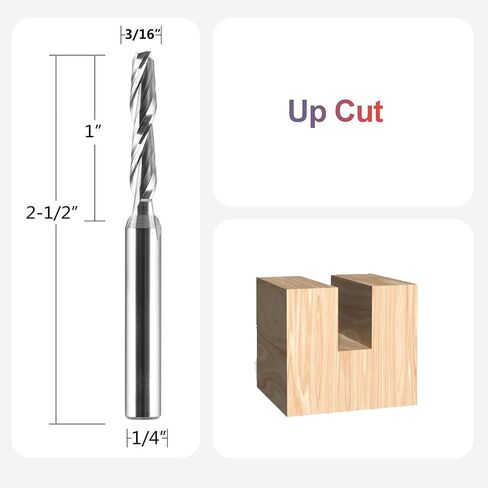 SpeTool Carbide CNC Router Bits 3/16 inch Cutting Diameter Up Cut Router Bit with 1/4 inch Shank Suitable for CNC Engrave Cargving in Saudi Arabia