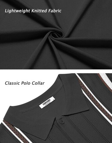 COOFANDY Knit Shirts for Men Casual Short Sleeve Button Down Shirts Summer Beach Stretch Fit Collared Shirts in Saudi Arabia
