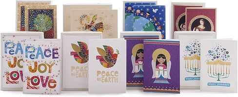 بطاقات عيد الميلاد في صندوق هولمارك يونيسيف، شجرة السلام (12 بطاقة و13 ظرفًا) in Kuwait