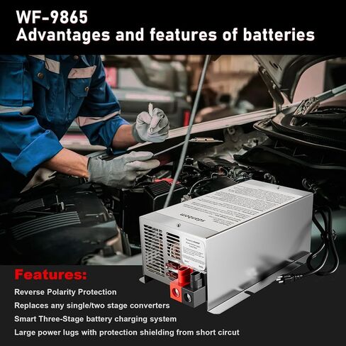 WF-9875 75 AMP RV Power Converter-Uck Mount Converter/Stage Power Converter/Charger Presention for 9800 Series ، RV Converter 75 AMP for Camper RV Trailer ... in Saudi Arabia