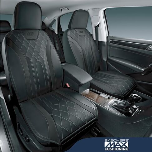أغطية مقعد السيارة Max Max Max Cushioning ، وحماة مقعد السيارة من جلد الرغوة ، وأغطية مقعد أمامية آمنة من وسادة الهواء ، ومع ذلك ، أغطية مقعد أمامية مع جيب التخزين ، وملاءمة عالمية لشاحنات السيارات ، و 2pcs سوداء 2pcs in Saudi Arabia