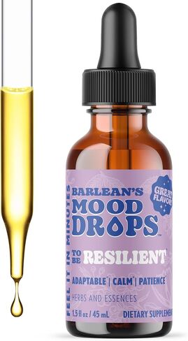 Barlean's Mood Booster Supplement, Thrive Liquid Drops Supplements, Ashawagandha, L Theanine, and Lion's Mane Extract, Adaptogen Herbs Drops, 1.5 oz in Kuwait