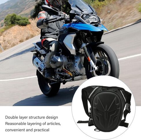 Carry Your in with the Motorcycle Leg Bag - PVC Matte Drop Leg Pouch - Multifunctional Thigh Packs - for Outdoor Activities - Carry Your Belongings (Matte Black) in Kuwait