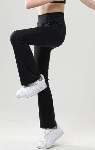 Girls' Yoga Pants Flare Leggings for Workout Activewear Solid Colors for 5-12 Years in Kuwait