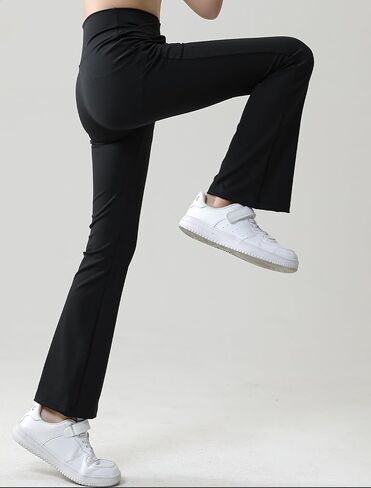 Girls' Yoga Pants Flare Leggings for Workout Activewear Solid Colors for 5-12 Years in Kuwait
