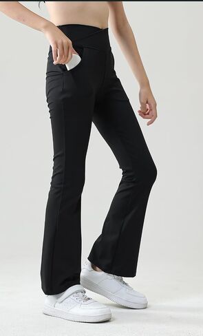 Girls' Yoga Pants Flare Leggings for Workout Activewear Solid Colors for 5-12 Years in Kuwait
