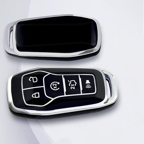 بالنسبة إلى غطاء FOB Key Ford مع سلسلة المفاتيح ، فإن مفتاح TPU Soft FOB Cover Case Shell متوافق مع Ford Mustang Fusion F150 Explorer Edge Lincoln MKC MKX MKZ Smart Remote حامل (Pink ، 5 زر) in Saudi Arabia