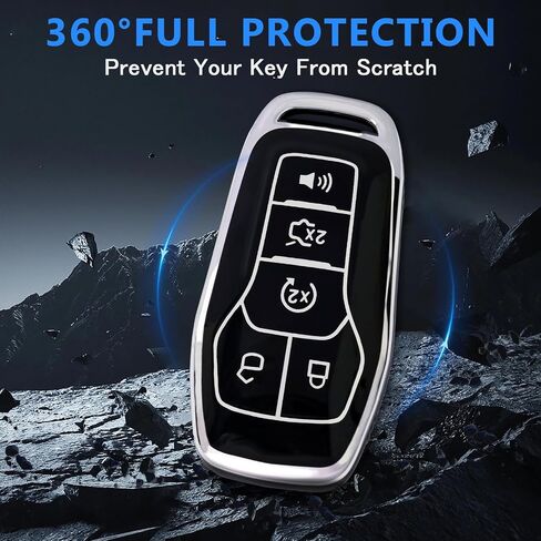 بالنسبة إلى غطاء FOB Key Ford مع سلسلة المفاتيح ، فإن مفتاح TPU Soft FOB Cover Case Shell متوافق مع Ford Mustang Fusion F150 Explorer Edge Lincoln MKC MKX MKZ Smart Remote حامل (Pink ، 5 زر) in Saudi Arabia