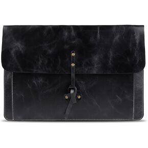 Londo Real Grain Leather MacBook Pro and MacBook Air Case, Front Pocket & Flap Closure - 14 Inch - 13 Inch (M4, M3, M2, M2, M1, Pro, Max) 13.3 Inch, iPad Pro 12.9 Inch - 2020 to 2024 Models