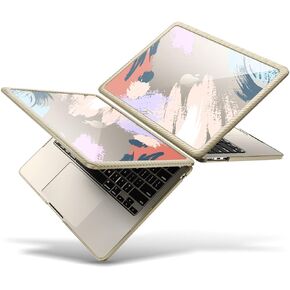 Verge Series Case for MacBook Air 13.6 Inch (2022/2024) A2681 M2 Chip, Dual Layer Hard Shell Protective Clear Cover for MacBook Air M2 13.6" with Touch ID (Artsy)