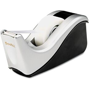 3M Scotch Value Tape Dispenser, Attached 1-Inch Core, Silver/Black (C60ST)