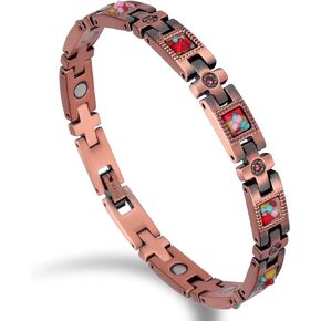 Malachite Crystal Pure Copper Bracelet for Women Healing Magnetic Therapy Relief Arthritis Pain Carpal Tunnel Women Adjustable Bracelet (Malachite)