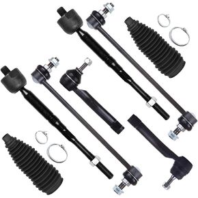 SCITOO 8pcs Front Suspension Kit Outer Inner Tie Rod End w/Boot Sway Bar End Link Replacement For 2007-2012 For Nissan Sentra