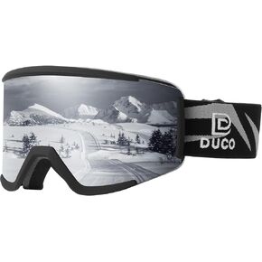 DUCO OTG Ski Goggles Over Glasses Ski/Snowboard Goggles for Men Women UV400 Protection Anti-Fog Skiing Snow Goggles DCS003