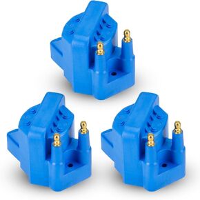 3PCS Ignition Coil Pack Compatible with Buick Cadillac Chevrolet Oldsmobile Pontiac Allure LeSabre Camaro Impala 88 98 Bonneville Firebird 3.8L L4 V6, Replace OE# 5C1058 E530C D555 C849, Blue