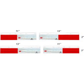 Reflective Strip with 3M Tape for Truck & Trailer with Mudflap Hanger - 2pcs 1 Pair (Straight)