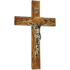 Bethlehem Olive Wood Cross with Crucifix - 6 Inches