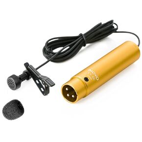 Movo LV-6 Pro Grade Cardioid XLR Lavalier Condenser Microphone, with 8.3mm Mic Capsule, Lapel Clip and Windscreen (48V Phantom Powered)