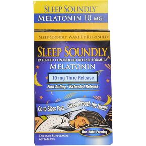Melatonin 10mg, Fast Acting, Extended Release Sleep Formula, 60 servings, Blue