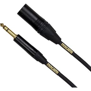Mogami GOLD TRS-XLRM-03 Balanced Audio Adapter Cable, 1/4" TRS Male Plug to XLR-Male, Gold Contacts, Straight Connectors, 3 Foot