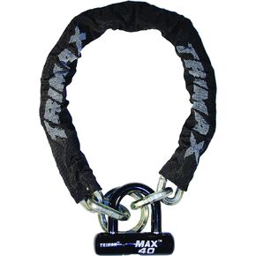 Trimax Thex Super Chain 3' 3" L with 12Mm Links & Max40 Disk Lock THEX3340, Wrap Packaging, Black