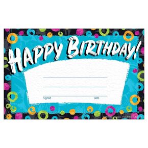 TREND enterprises T-81090 Color Harmony Birthday Recognition Awards, 30 Count, Multicolor, 5.5" x 8.5"