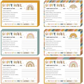 60 قطعة من Boho Rainbow Happy Mail ملاحظات المعلم إلى الآباء في الفصل الدراسي، بطاقات تحفيزية للسلوك الجيد، بطاقات بريدية إيجابية لإرسالها إلى المنزل للفصل الدراسي المنزلي، مرحلة ما قبل المدرسة ورياض الأطفال والمدرسة الابتدائية