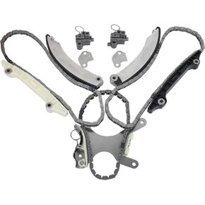 Autoround Engine Timing Chain Kit [fits V6 3.7L] Compatible with Ram 1500 2011-2012, Jeep Grand Cherokee 2005-2010/ Liberty 02-12, Dodge Ram 1500/ Durango/Dakota- Chain Guide, Sprocket, Tensioner