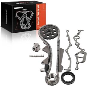 A-Premium 6PCS Engine Timing Chain Kit W/Sprocket & Tensioner & Guide Compatible with Nissan - D21 1989 - SOHC, L4 2.4L - Replace# 1309110W00, 1307021002