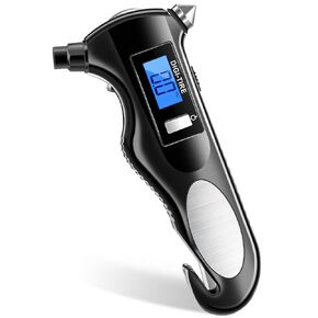Digital Tire Pressure Gauge 150 PSI, 4 Settings, Digital Tire Gauges for Tire Pressure with High Accuracy Sensor, Tire Gauge for Car, Motorcycle, Bicycle (Black)