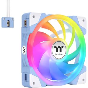 Thermaltake SWAFAN EX 12 ARGB Cooling Fan, Hydrangea Blue, 3-Fan pcak, 500~2000 RPM, Magnetic Connection, Reversable Blades, sync with MB RGB Software, CL-F183-PL12BU-A