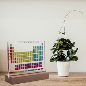 Acrylic Periodic Table of Chemical Elements with Wooden Base Night Light, LED Periodic Table of Elements Decorative Night Light, Remarkable Gift for Teachers Students Kids in Saudi Arabia