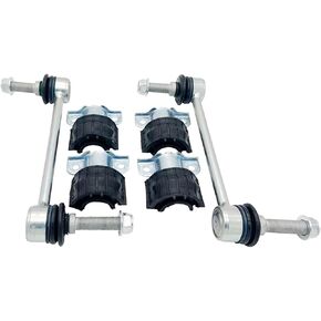1643202132+1643231185 Front Suspension Stabilizer Sway Bar Links + Bushings Set Compatible for Mercedes W164 GL ML R Series