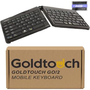 Goldtouch Go!2 Mobile Keyboard (GTP-0044) - Portable Foldable Travel Ergonomic Keyboard with USB for PC & Mac, Plus Jestik Microfiber Cloth - Value Bundle