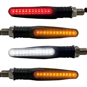 4 PCS 12V Motorcycle LED Indicator Lights, Flowing Turn Signal Lights, Universal Side Turning Lights for Motorbike Scooter Quad Cruiser Off Road (Yellow)