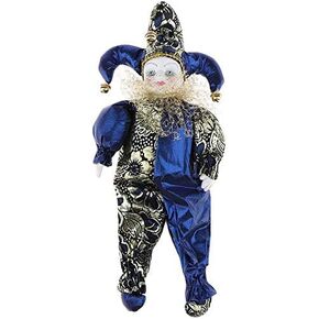 Clown Doll Porcelain Clown Model Porcelain Doll Circus Props Delicate Arts Crafts for Home Decoration Desk Ornaments 33cm