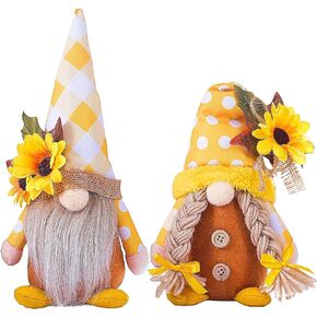 Eimilaly Daisy Ladybug Gnome Decorations for Home, Tomte Gnomes Decor Set for Holiday Ornaments or Other Theme Party Gnome Decor - 2PCS