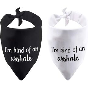 2 Pack I'm Kind of an Asshole Dog Bandana Funny Dog Scarf Rude Dog Bandana (Kind of an Asshole 2 Pack)